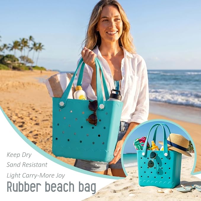 Rubber Beach Bag Waterproof Durable Large Tote Bag for Beach Sports Pool Swim Travel EVA Tote - Image 6