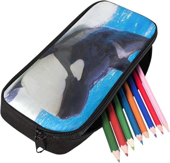 Kids Novelty Animal Backpack and Lunch Box for Boys Girls Student Lightweight 17 Inch School Killer Whale Orca Backpack with Lunch Bag Pencil Case Kids Comfy Padded Black Large Bookbag - Image 5