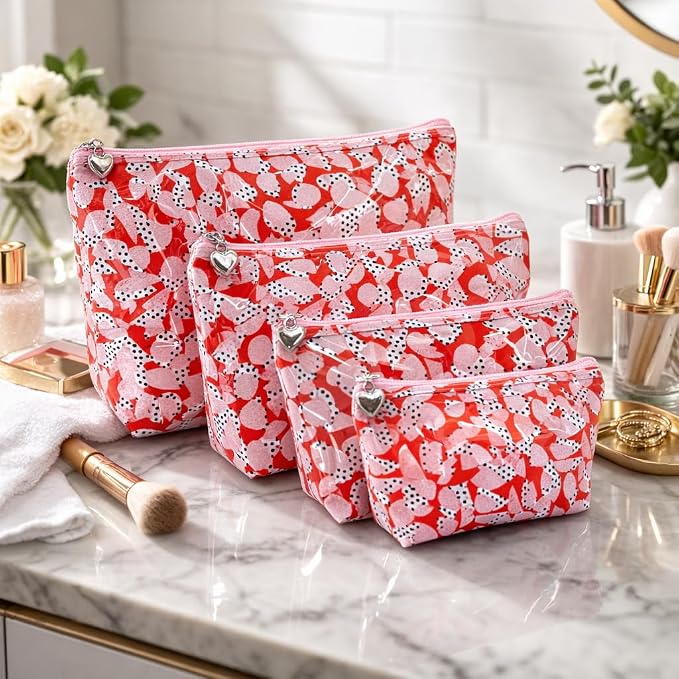 Jacaranda Living Small Cosmetic Bag - Water-Resistant, PVC-Lined, Compact & Travel Ready Make Up Bag, Easy to Clean - Pebble Polka Dot - Image 9