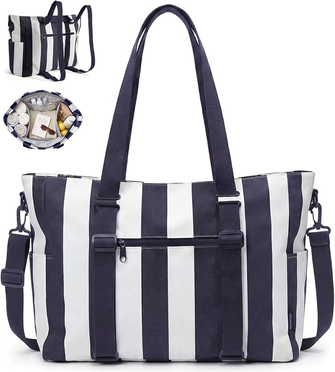BAGSMART Large Beach Bag for Women, Oversize Tote Bag for Travel/Swim Pool/Summer | 3-Ways to Carry by BAGSMART