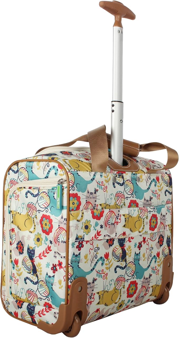Lily Bloom Designer 15 Inch Carry On - Weekender Overnight Business Travel Luggage - Lightweight 2- Roller Wheels Suitcase - Under Seat Rolling Bag for Women, White, One Size, Under Seat Rolling Bag - Image 3