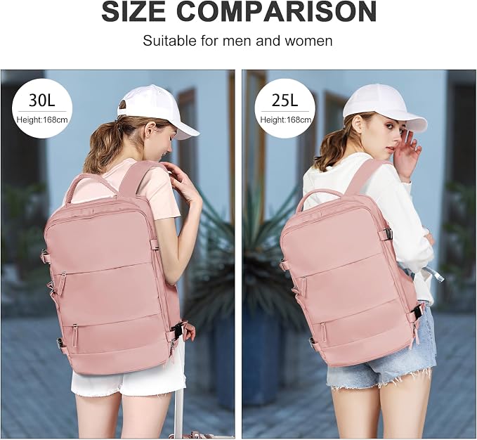 coowoz Large Travel Backpack For Women Men,Carry On Backpack Flight Approved,Hiking Backpack Waterproof Outdoor Sports Rucksack Casual Daypack Fit 15.6 Inch Laptop Shoes Compartment - Image 7