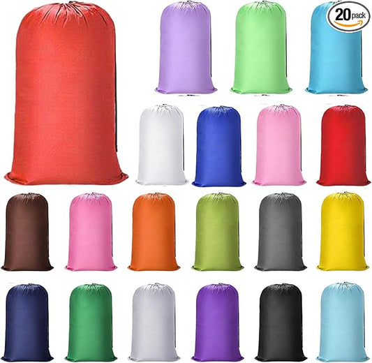 20 Pcs Heavy Duty Laundry Bags, Extra Large Washable Travel Laundry Bag with Drawstring for Clothes, Blankets & Storage by SeewtLice