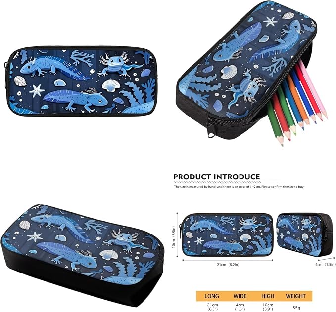 Blue Axolotl Backpack with Lunch Box Kids Girls 6-8/8-10 Novelty Seaweed Elementary School Bookbag and Lunch Bag Pencil Case Water Bottle Holder 4 in 1 Primary Back Pack Preschool Book Bags - Image 6