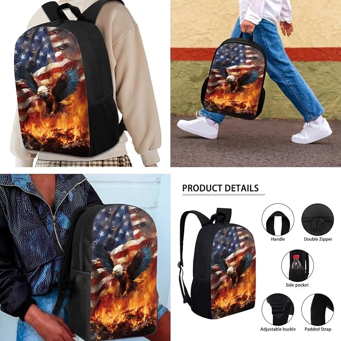 AFPANQZ Kids Backpack 3 Pieces Set Large Capacity School Bags with Heat Insulated Lunch Bags Small Pencil Bags 3 Pack - Image 5