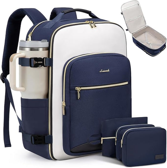 LOVEVOOK Large Travel Backpack for Women & Men, 40L Carry on Backpack for Airplanes, TSA Personal Item Travel Bag fits 17" Laptop, Waterproof Weekender Essentials Airline Approved with 3 Packing Cubes by LOVEVOOK