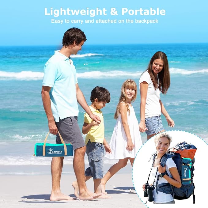 COMMOUDS Beach Tent Sun Shelter for 3/4/6/8 Person, UPF 50+ UV Protection Beach Shade Canopy Tent, Lightweight, Easy Set Up and Carry - Image 6
