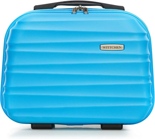 WITTCHEN Groove Line Toiletry Bag, Blue, Small (15 L, 30x34x16 cm), Toiletry bag by WITTCHEN