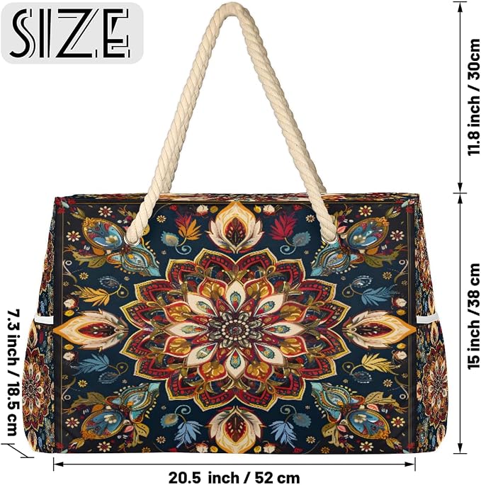 Large Beach Bag with Zipper Beach Bags for Women Water Resistant Swim Pool Bag - Image 4