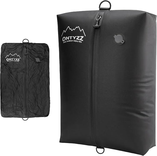 ONTYZZ Travel Vacuum Compression Bags, IPX8 Waterproof Luggage Space Saver Bags, Reusable TPU Vacuum Seal Bags for Travel Clothes Storage, 1 Pack Dark Black by OTNYZZ