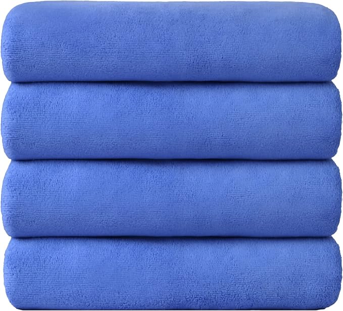 JML Bath Towel, Microfiber Bath Towels Set 4 Pack 30" x 60" - Large, Extra Absorbent, Quick Drying, No Fading, No Linting, Use for Hair Wrap, Bath, Swimming, Fitness, Sport, Yoga, Blue - Image 2
