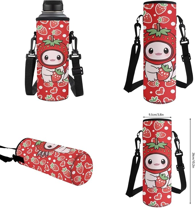 Strawberry Axolotl Backpack for Kids Girls 6-12, Cute School Bag and Lunch Box, 4 Piece Set, 17 Inch Lightweight Back to School Supplies, Reduce the Stress by 40% - Image 7