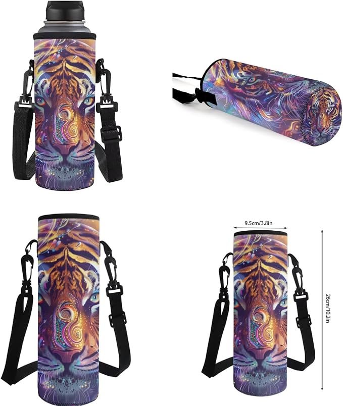 Fierce Tiger Kids Boys Backpack with Lunch Box Water Bottle Carrier with Strap and Soft Pencil Case Elementary 4PCS Set Bookbag Front Side Pocket 17 inch Large Capacity School Bag Gifts - Image 6