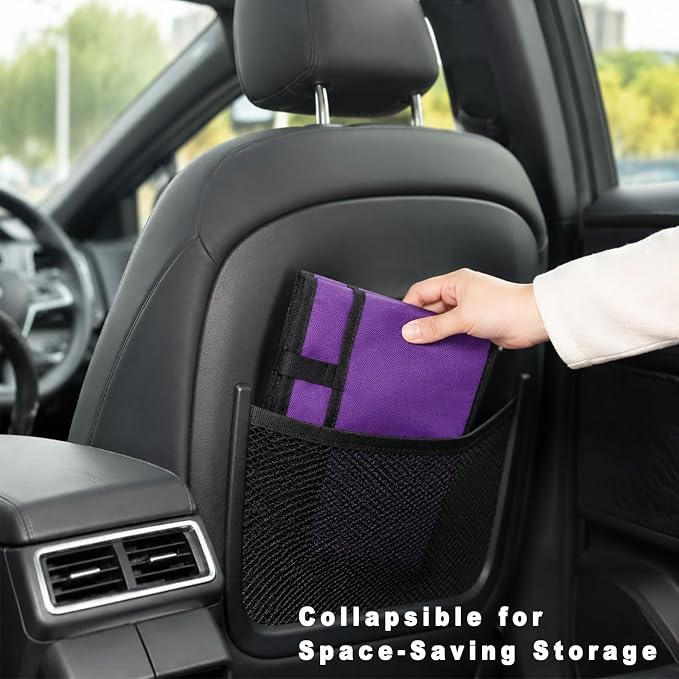 4 Water Bottle Holder with Strap - Multiple Tumbler Insulated Drink Carrier Tote Bag, Reusable Drink Family Size Caddy for Car, Delivery, Adjustable Dividers - 2 in 1 Car Seat Hook Set - Image 6
