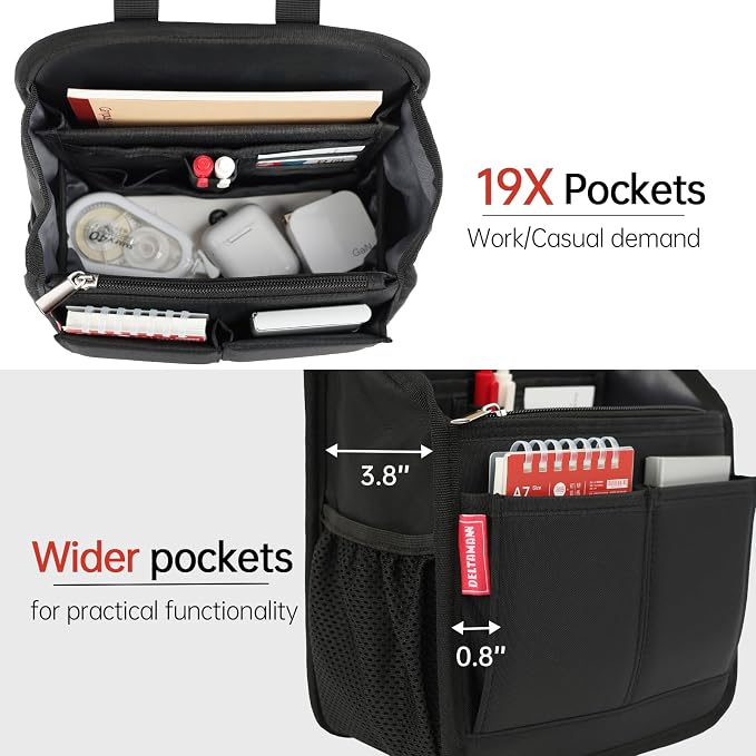 Mini Premium Rugged Backpack Purse Organizer Insert for Women Fashion Small Backpack-19 Pockets,Padded Water-repellent Nylon-Black - Image 4