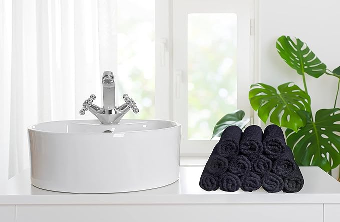 100% Cotton Washcloths 60 Pack (12x12 Inches) Soft, Highly Absorbent Washcloth, Face Towels, Wash Cloths for Face, Ring Spun, Bulk Pack (Grey) - Image 7