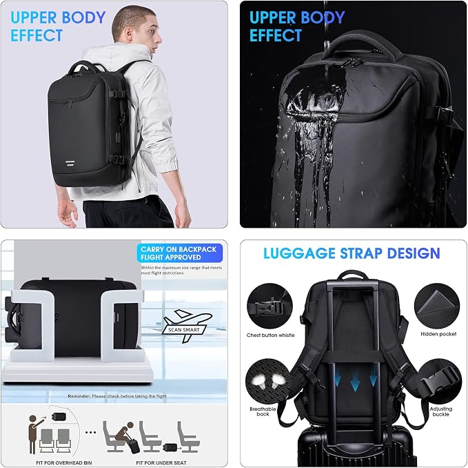 TANGCORLE Vacuum-Compressed Travel Backpack: Expandable, Airline-Approved Laptop Backpack—Unisex Business Backpack - Image 7