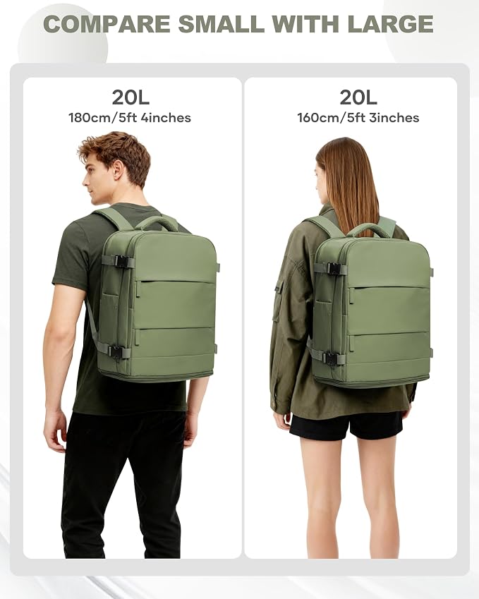 coowoz Travel Backpack Carry On for Women Man Gym Backpack with Laptop Compartment Mochila de Viaje Teacher Personal Item Backpacks Rucksack Airplane Accessories Must Haves,Gray Green Small - Image 6