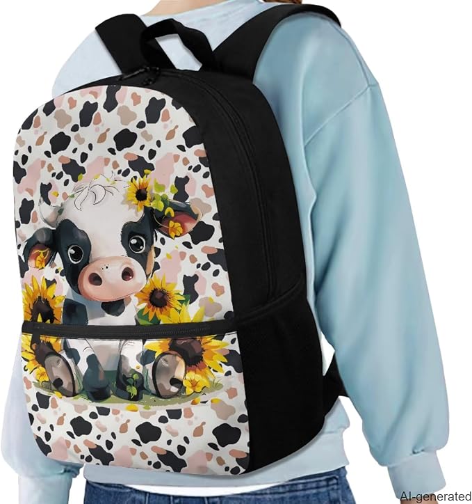 Leopard Cow Boys Backpacks Ages 6-8 with Lunch Box Large Capacity School Bags for Boy with Lunch Bag Cute Pencil Cases for Elementary School Middle School - Image 2
