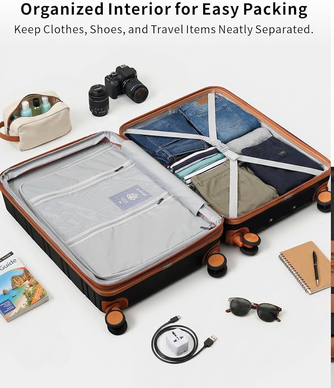 3 Piece Luggage Set, 20/24/28 Inch Expandable Luggage Sets with Spinner Wheels, ABS+PC Hardshell Suitcases, Suitcase Set with Double-Layer Explosion Zipper, TSA Lock - Image 7