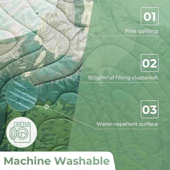 KingCamp Ultralight Camping Blanket, 79"L x 57"W, Green - Image 4