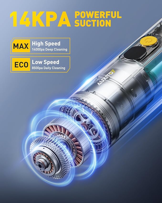 AUXITO Car Vacuum Portable Cordless 14000Pa Suction, Handheld Vacuum Blow & Suction 2 in 1, Small Vacuum Cleaner Hand Held Vacuum for Car, Home, Pet, Office, Ideal Gifts for Men & Women (Black)