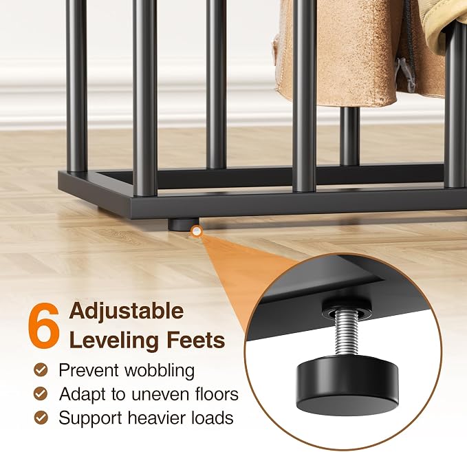pickpiff Free Standing Shoe Racks - Black Metal Boot Rack Organizer Tall Boots for Dorm Room, Closet, Entryway, Bedroom, Patio Outdoor, Hallway, Black, Shoe Storage Fit for 10 Pairs - Image 3