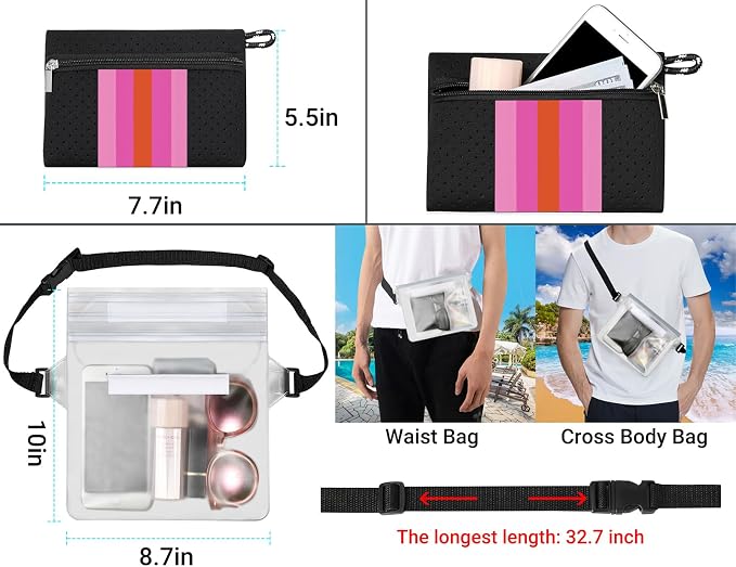 IBFUN Neoprene Bag, Large Multipurpose Beach Bag Neoprene Tote Bag with Inner Pocket for Women/Pool - Image 5
