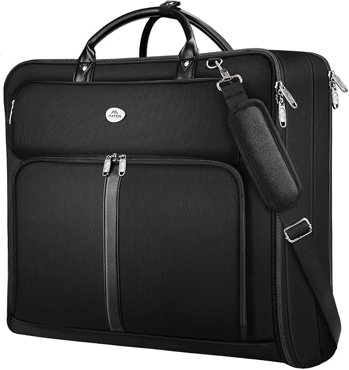 MATEIN Mens Garment Bags for travel, Large Travel Suit Bag Up to 7 Suits with Strap, Wrinkle Free Carry On Garment Bags for Hanging Clothes, Business Suitcase Luggage Bag Fit 17.3 Inch Laptop, Black - Image 9