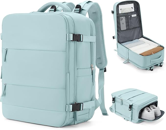 coowoz Large Travel Backpack Carry On for Women Man Gym Backpacks with Laptop Compartment Mochila de Viaje Teacher Personal Item Backpack Rucksack Airplane Accessories Must Haves Blue by coowoz