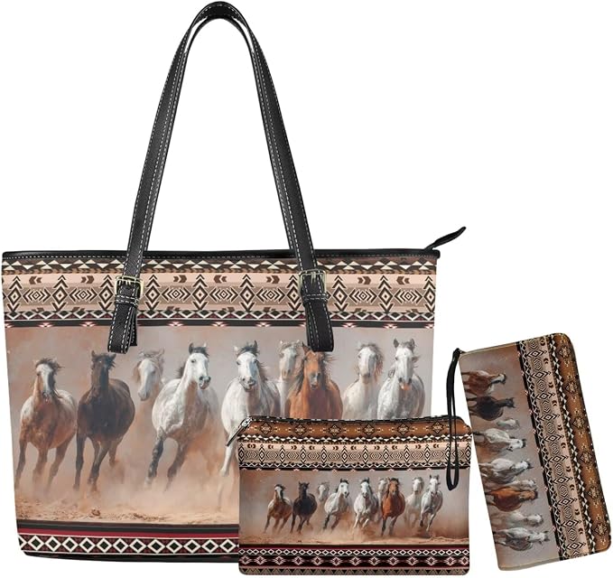 Women Purse Handbags Wallet Sets Leather Shoulder Tote Bag for Women,Top Handle Purse with Wrist Wallet Bag by Unknown