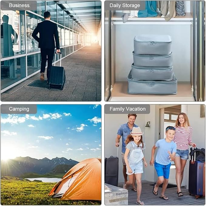 8 Pcs Packing Cubes, Travel Luggage Organizer for Men and Women, Toiletry Bag, Packing Cubes for Travel - Set of 8, 2. Sky Blue, 9 Pieces Set with Toothbrush Holder, Travel Accessories - Image 7