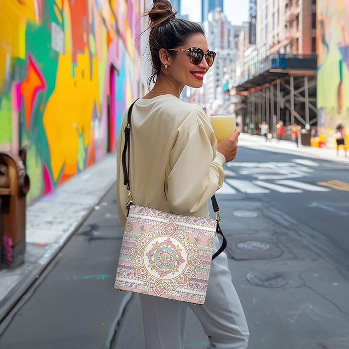 HUGS IDEA Boho Bags for Women Leather Handbag Shoulder Bucket Crossbody Purse - Image 2