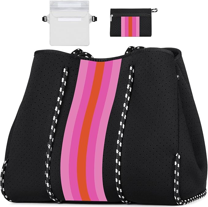 IBFUN Neoprene Bag, Large Multipurpose Beach Bag Neoprene Tote Bag with Inner Pocket for Women/Pool by IBFUN