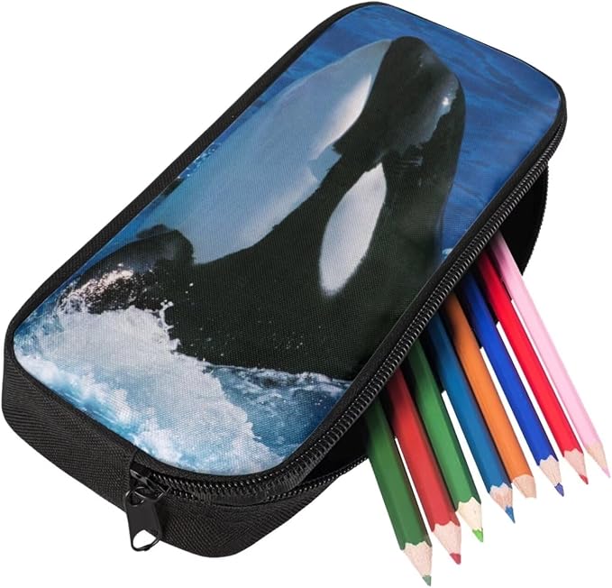 Girls Boys School Backpack with Lunch Box Pencil Case Comfy Padded Lightweight Killer Whale Backpack Set Kids Cute Bookbag Insulated Lunch Bag Student Large Capacity Daypack 17 Inch - Image 5