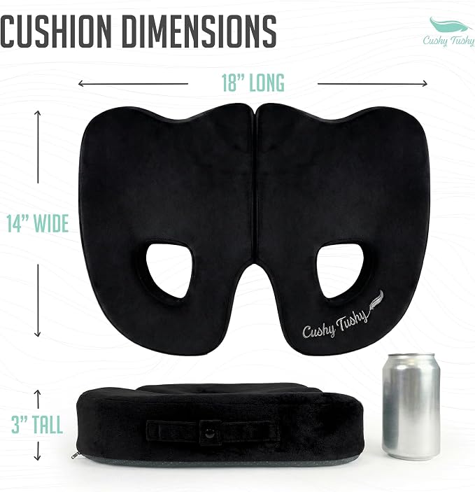 Cushy Tushy Premium Foldable Piriformis Seat Cushion - Piriformis Pain and Sciatic Pain Relief Cushion - for Home & Office Use, Perfect for Travel or Driving - Image 2