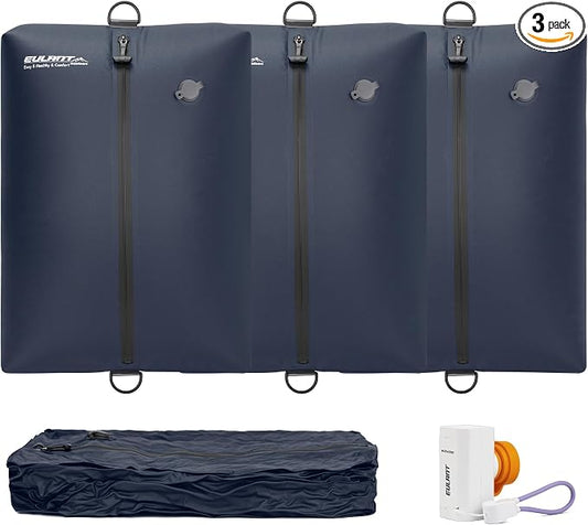 Reusable Vacuum Bags for Travel With Pump,Professional Waterproof IPX8 Zipper Vacuum Compression Bag for Suitcases Backpack,Space Saver Bags Packing Organizers for Clothing Packing(3 Pack,Navy) by EULANT