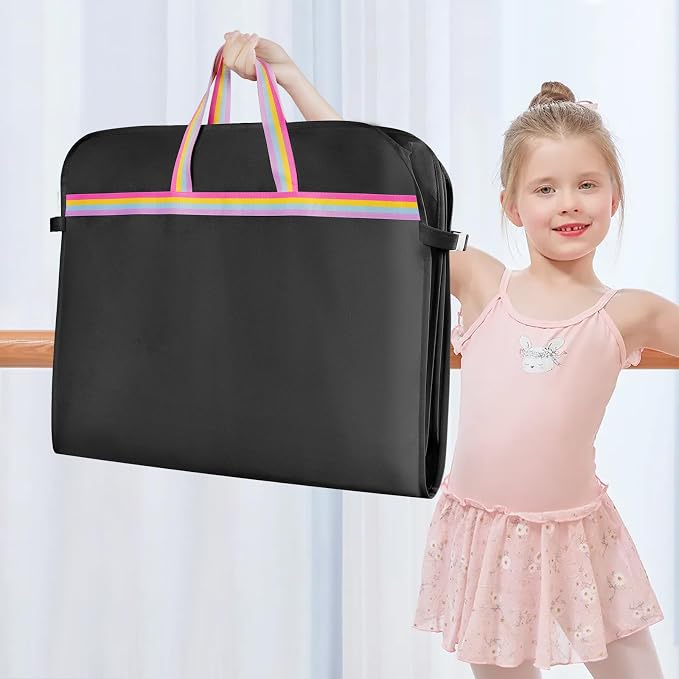 LOVEGRASS Kids Garment Bags for Dance Costumes, 40" Dance Costume Garment Bag for Dance Competition with Multi Pockets and Rainbow Handles Perfect for Dance Recitals and Practice, Black(2 pack) - Image 6