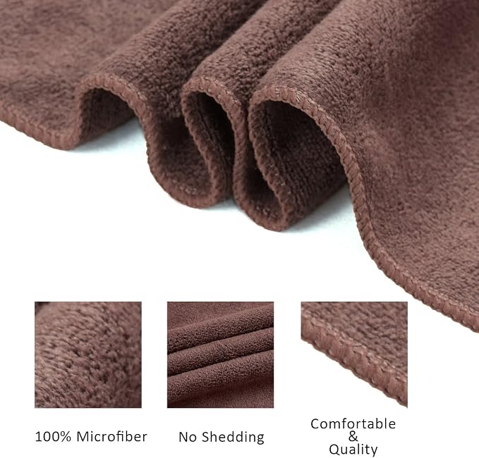JML Microfiber Towels, Bath Towel Sets (6 Pack, 27" x 55") - Extra Absorbent, Fast Drying, Multipurpose for Bath, Swimming, Fitness, Sports, Yoga, Blue/Brown/Purple - Image 3