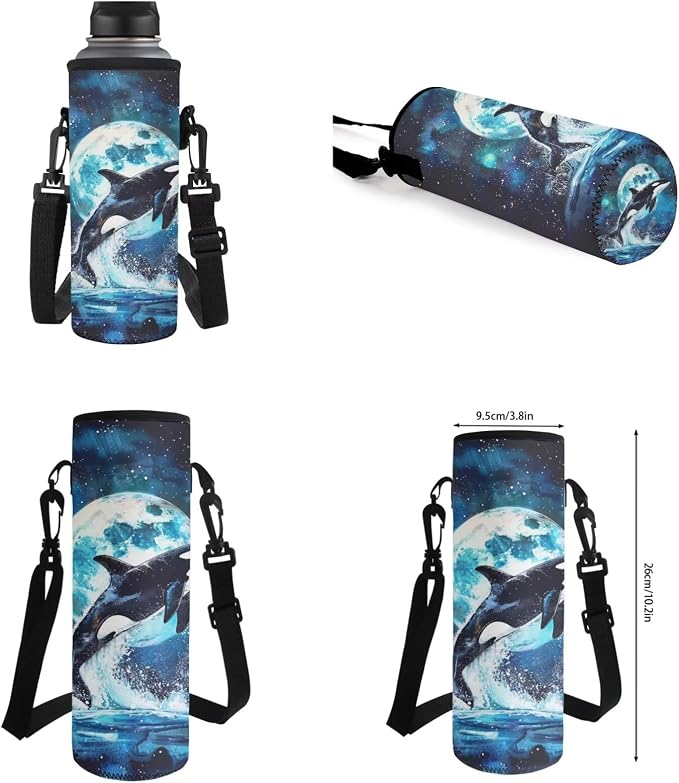 Personalized Killer Whale Girls Backpacks Ages 10-12/8-10/6-8 with Lunch Box Galaxy Moon Kids School Bookbag Lunch Bag Pencil Case Custom Book Bag Lunchbox Water Bottle Holder Set Back Pack - Image 7