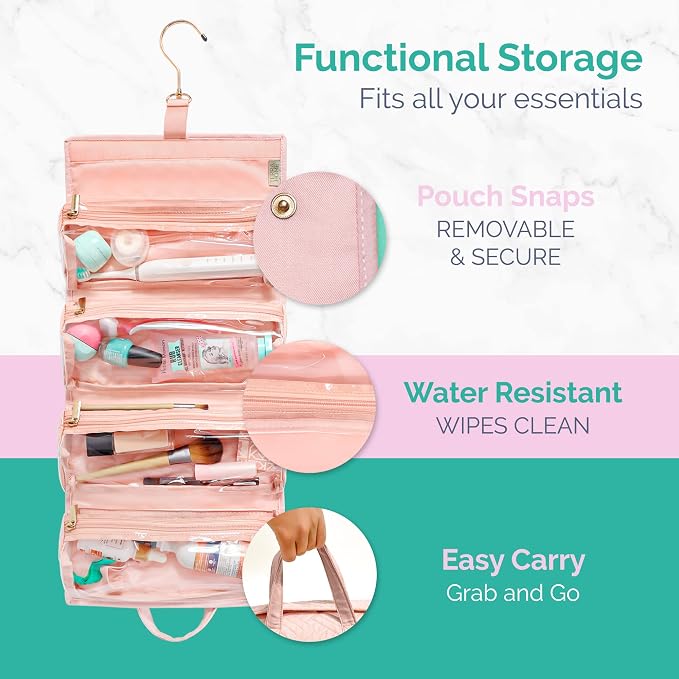 TERRA HOME Travel Essentials Bundle: Portable Shower Caddy & Roll Up Makeup Bag - Perfect for On-The-Go - Image 7