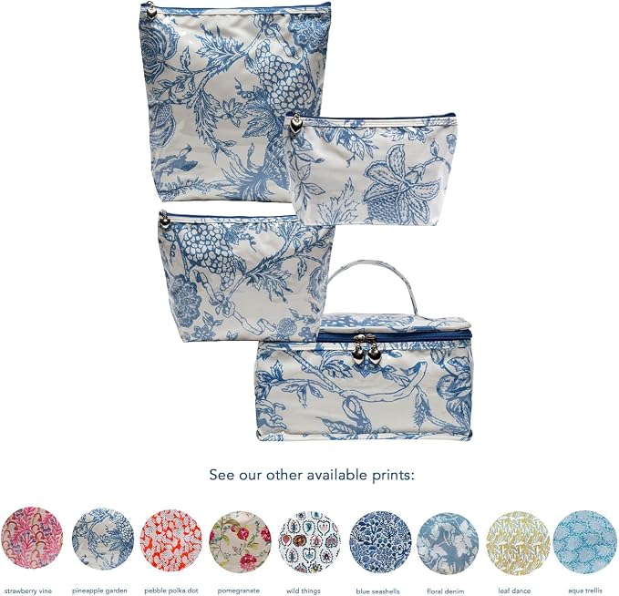 Jacaranda Living Small Cosmetic Bag - Water-Resistant, PVC-Lined - Pineapple Garden - Image 12