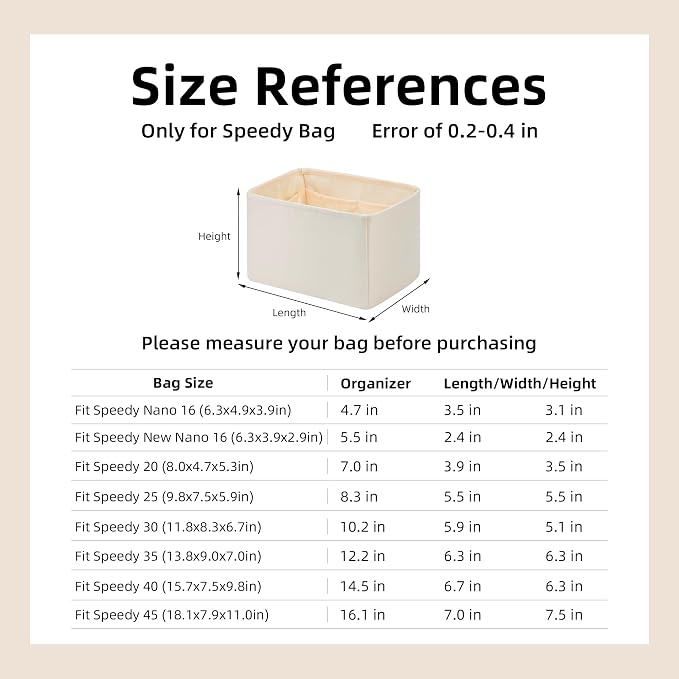 DGAZ Silk Purse Organizer Insert Fits LV Speedy 16/20/25/30/35/45 bags，Silky Smooth Bag Organizer，Luxury Handbag & Tote Shaper（Craie，SP30） - Image 7