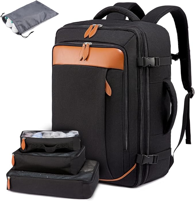 LOVEVOOK Carry on Backpack, 40L Travel Backpack for Women Men Airline Approved, Expandable Large Suitcase Backpacks With 4 Packing Cubes, Aer Travel Pack 3, Water Resistant Weekender Bag by LOVEVOOK