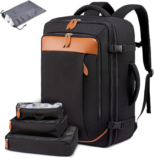 LOVEVOOK Carry on Backpack, 40L Travel Backpack for Women Men Airline Approved, Expandable Large Suitcase Backpacks With 4 Packing Cubes, Aer Travel Pack 3, Water Resistant Weekender Bag by LOVEVOOK