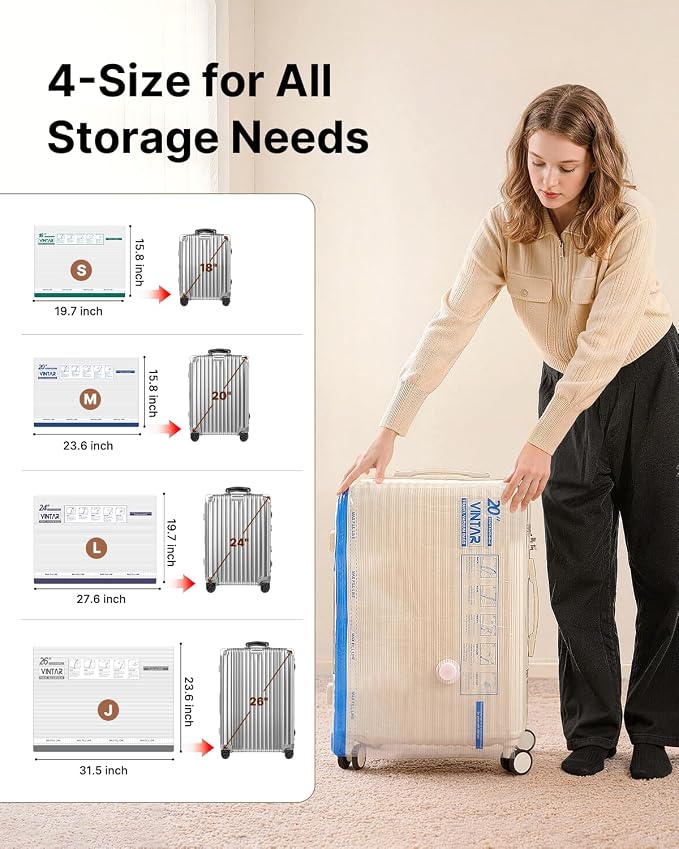 Vacuum Seal Bags for Clothing Travel with Rechargeable Cordless Pump, VINTAR 20 Pack Space Saver Vacuum Storage Bags Set (5XL/5L/5M/5S) for Clothes, Travel Compression Bags for Luggage and Suitcase - Image 5