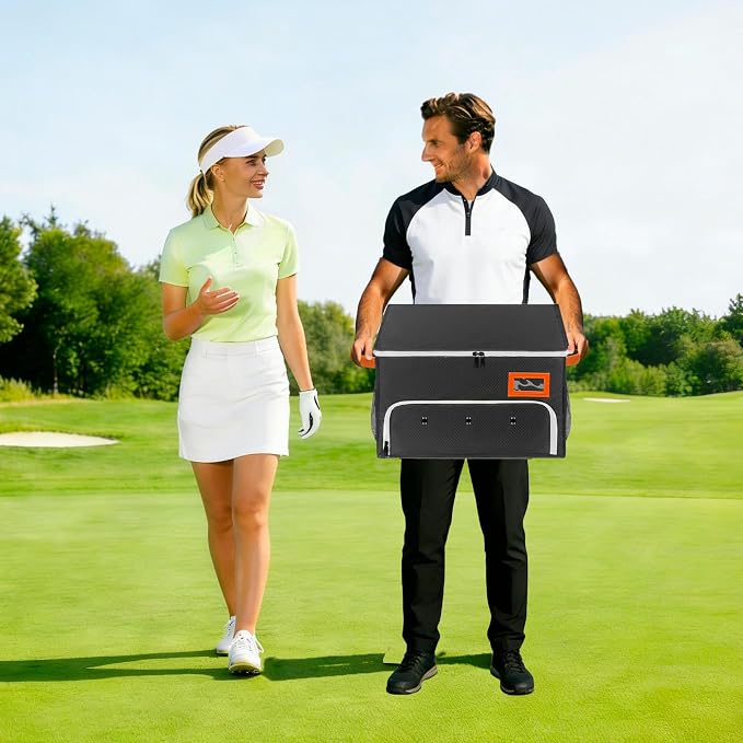 2 Layer Golf Trunk Organizer, Golf Organizer with 2 Pairs Shoes Compartment, Golf Storage Waterproof Car Trunk Locker for Balls, Caps, Clothes, Gloves, Accessories, Gifts for Golfers - Image 7