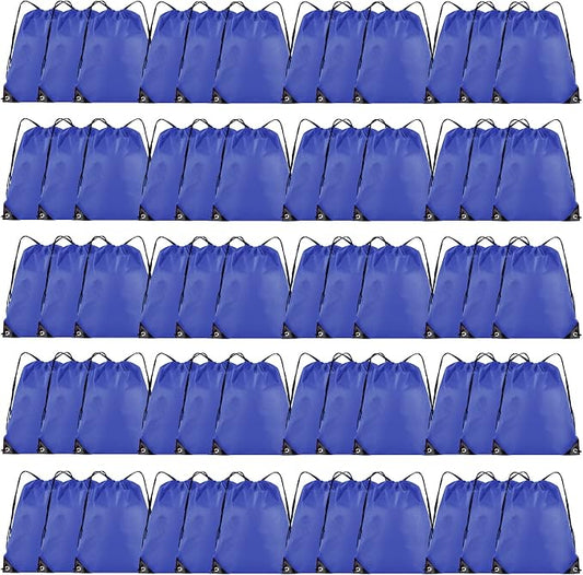 Grneric 60 Pieces Drawstring Backpack Bulk Cinch Sackpack Ployster Drawstring Bags for Gym Party Trip(Navy Blue) by Grneric