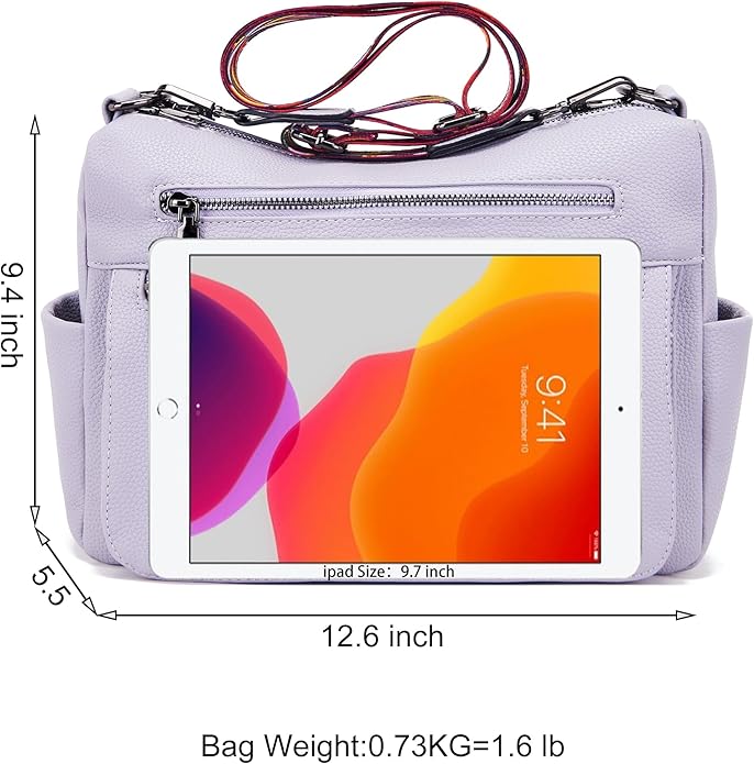 YZAOLL Large Crossbody Shoulder Bag for Women Vegan Leather Tote with Adjustable Wide Strap Work Purse with 10 Pockets