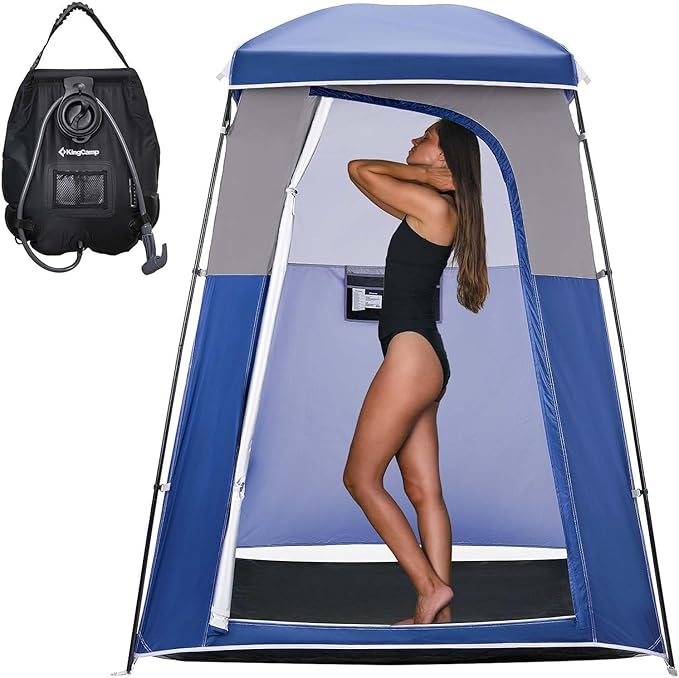 KingCamp Shower Tent, Portable Privacy Tent Outdoor Camping 1/2 Room Toilet Tents with Shower Bag & Dressing Room for Beach, Camping & Hiking by KingCamp